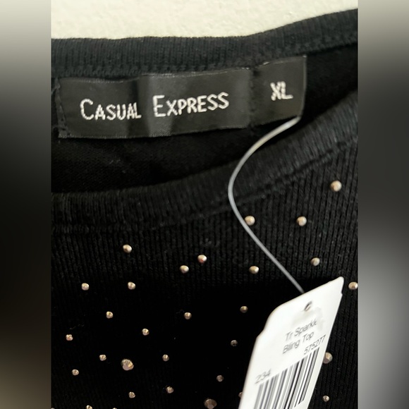 Classic Express XL Sparkle Bling Black Top NWT! - Picture 2 of 4